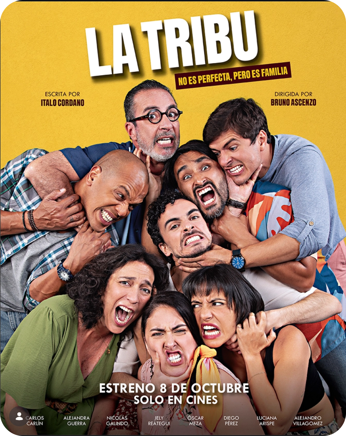 Afiche de La Tribu con Carlos Carlín, Jely Reátegui y el elenco